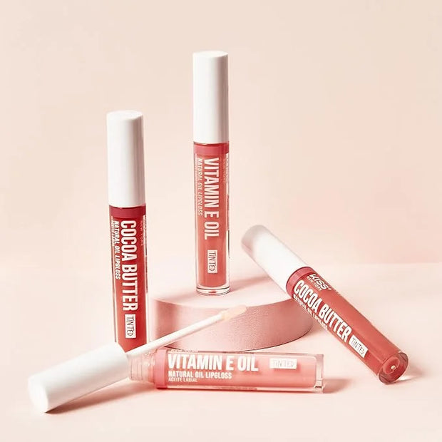 3 PACK Lip Oil Gloss, Hydrating Non-Sticky Lip Oil, 100% Natural Oil, Lightweight, Moisturizing, Nourishing (Rosegold & Co...