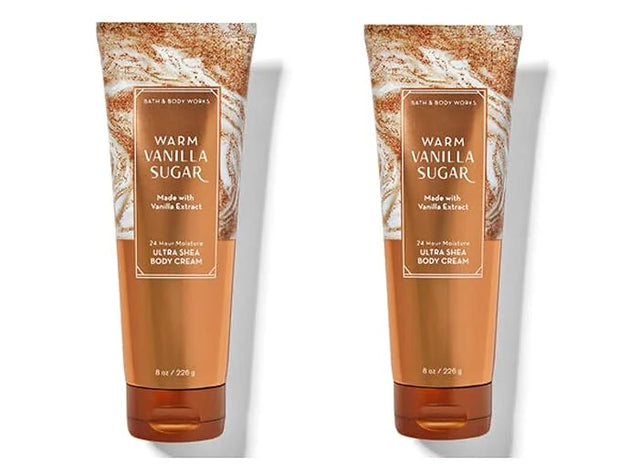 Bath and Body Works 2 Pack Warm Vanilla Sugar Ultra Shea Body Cream 8 Oz. - Product Image