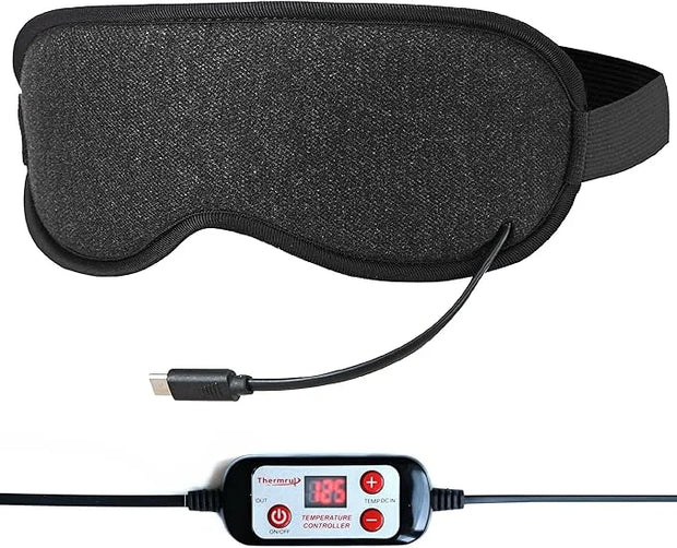 Heated Eye Mask, USB Eye Mask for Dry Eyes with Temperatur 105°F 115°F 125°F, far Infrared Therapy - Product Image