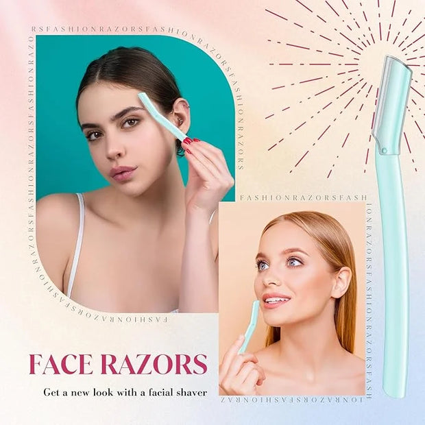 Lasnten 6Pcs Dermaplane Razor Eyebrow Facial Razor for Women Men Single Blade Multipurpose Eyebrow Trimmer Skin Hair Remov...