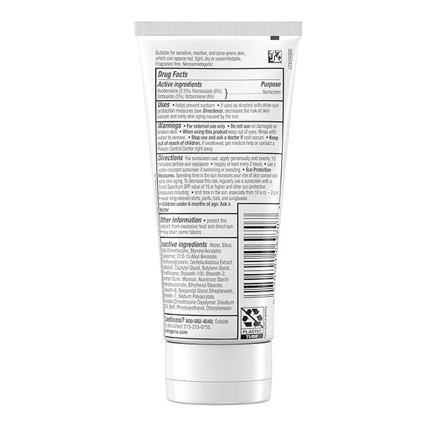 Neutrogena Ultra Gentle Daily Facial Moisturizer with SPF 30 Sunscreen with CICA, Lightweight Face Lotion with Broad Spect...