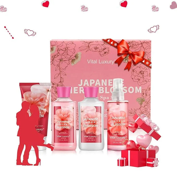 Bath & Body Kit, 3 Fl Oz Travel Size, Ideal Skincare Relaxing Home Spa Set, Includes Body Lotion, Shower Gel, Body Cream, ...