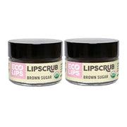 Eco Lips Brown Sugar Lip Scrub 2 Pack - 100% Organic Lip Care Treatment with Organic Sugar and Coconut Oil - Gently Exfoli...