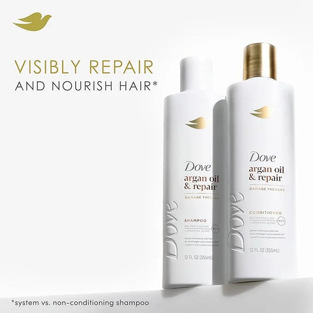 Dove Conditioner Argan Oil & Repair for Fine Hair with Bio-Protein Care Technology and Argan Oil Blend 12 Fl Oz - Product ...