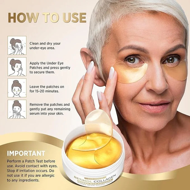 VELAMO ADVANCED Under Eye Patches: 24K Gold Under Eye Mask for Puffy - Retinol Patchology Eye Patches for Wrinkles and Dar...