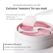 Pink Vita Brightening Eye Mask 60 Pieces (30pairs) - Rose and Vitamin B Eye Patch, Soft Bamboo Sheet Mask, Evens Skin Tone...