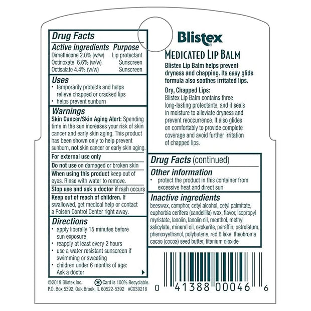 Blistex Medicated Lip Balm, 0.15 Ounce,