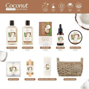 Bath & Shower Spa Basket Gift Set, Coconut Scent, with Shower Gel, Bubble Bath,Body Lotion, Bath Bomb,Bath Salt, Bath and ...
