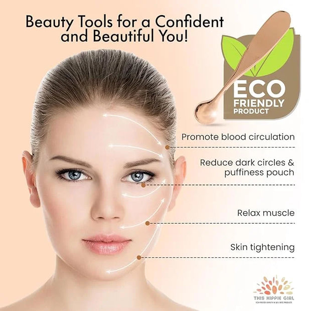 Rose Gold Eye Cream Applicator Tool for Puffy Eyes, Dark Circles, Eye Bags, Fine Lines | Under Eye Cream Massager Stick | ...