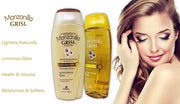 Manzanilla Grisi Premium Bathroom Bundle - Styling Gel, Gold Lightener and Detangler, and a Chamomile Conditioner + Shampo...
