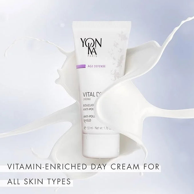 Yon-Ka Vital Defense Day Cream (15ml) Daily Facial Moisturizer and Hydrating Anti-Pollution Creme, Dermatologist Tested Pr...
