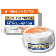 Dual Eye Cream with Advanced Retinol, Peptides, Caffeine for Puffy Eyes and Dark Circles, Wrinkles, Anti Aging, Under Eye ...