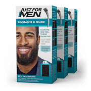 Just For Men Mustache & Beard, Beard Dye for Men with Brush Included, With Keratin Biotin Aloe and Coconut Oil for Healthy...