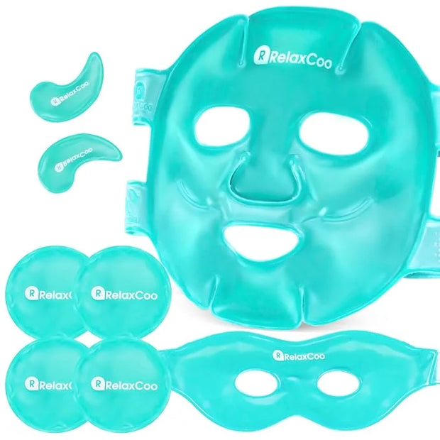 Ice Face Eye Mask for Dark Circles and Puffiness Cold Warm Compress, Gel Cold Cooling Face Mask Package for Women and Men,...