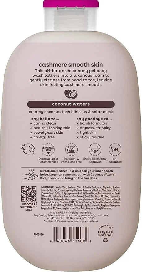 eos Shea Better Cashmere Body Wash, Coconut Waters, Moisturizing and Nourishing, pH Balanced Creamy Gel Formula, Paraben &...