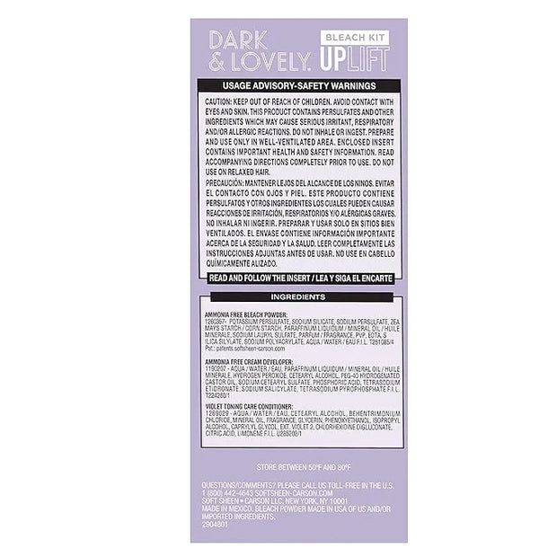 SoftSheen-Carson Interbeauty Dark and Lovely® Uplift Bleaching Kit for Blonde Hair, Includes Bleach Powder, Developer, and...