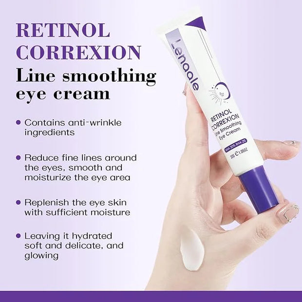 Eye Cream, Retinol Eye Cream for Dark Circles, Puffiness Anti Aging, With Hyaluronic Acid, Peptides, Caffeine Reduces Bags...