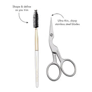 Tweezerman Brow Shaping Scissors and Brush - Stainless Steel Eyebrow Trimming Scissors for Women and Men - Product Image