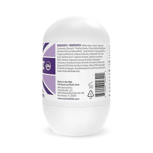 Fresh Kidz Roll On Deodorant for Kids and Teens - Baking Soda and Aluminum-free 24 Hour Protection for Sensitive Skin - Gi...