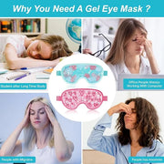 Cooling Eye Mask Cold Eye Compress Mask for Puffy Eyes, Reusable Eye Ice Pack Gel Ice Eye Mask for Tired Eyes, Eyes Surger...
