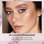 20Colors Nude Light Pink Purple Basics Matte Eyeshadow Palette,Eye Shadow Travel Makeup Palette all in one Long Lasting Wa...