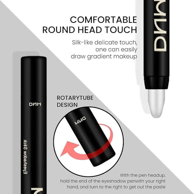 evpct 2Pcs Cream Eyeshadow Sticks Set for Eyes Pearl White & Pearl Black Shimmer Eye Crayon Shadow Brightener Stick Pencil...