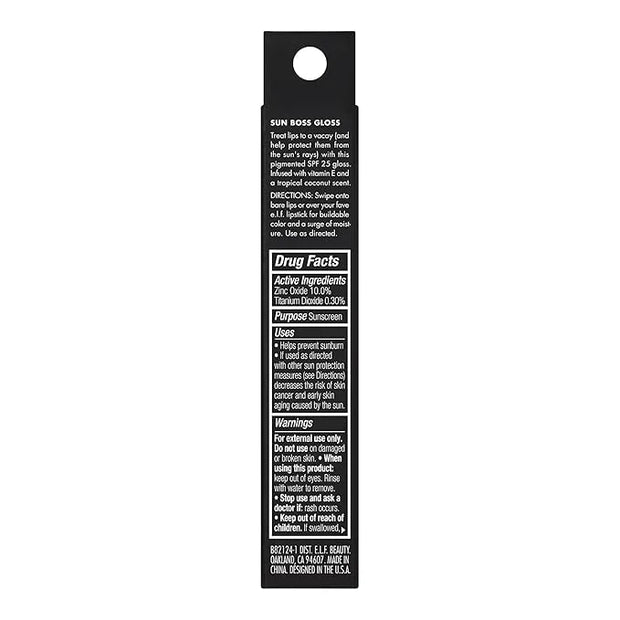 e.l.f. Sun Boss Gloss SPF 25, Pigmented Lip Gloss For A High-Shine Finish, Moisturizing & Conditioning Formula, Vegan & Cr...