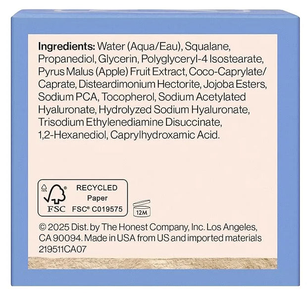 Honest Beauty Hydrogel Cream with Hyaluronic Acid | Lightweight, Moisturizing Water Cream | Gentle for Sensitive Skin, Fra...