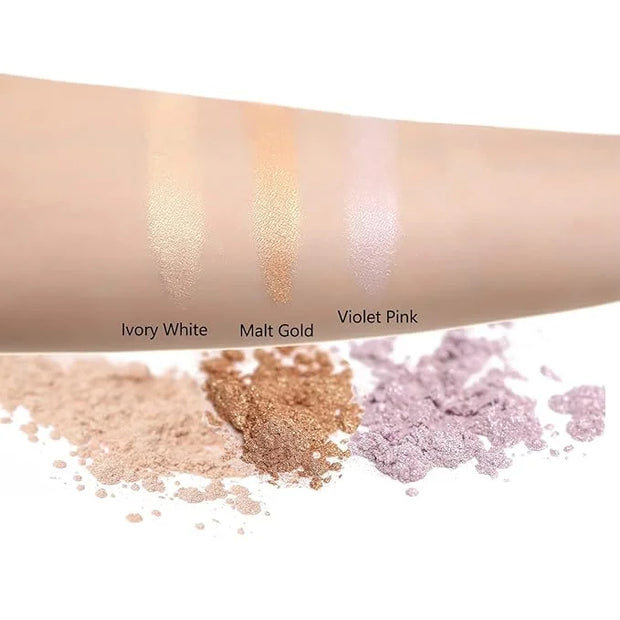 Highlighter Powder Spray, Ksndurn Violet Pink Glitter High Gloss Spray - Shimmer Sparkle Powder Makeup Spray - Product Image