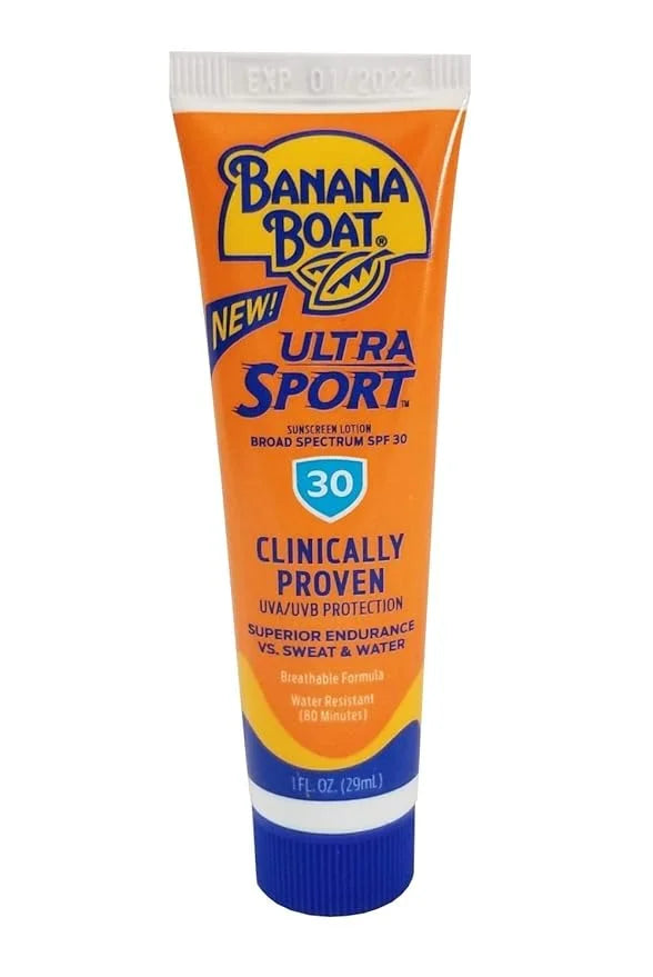Banana Boat Sport Performance Sunscreen Lotion 30 SPF, 1 oz, Fishbowl 24 Count Each (Value Pack of 4)