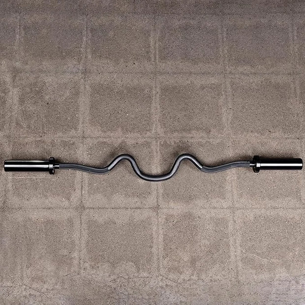 47in Black Zinc Olympic EZ Super Curl Bar - Product Image