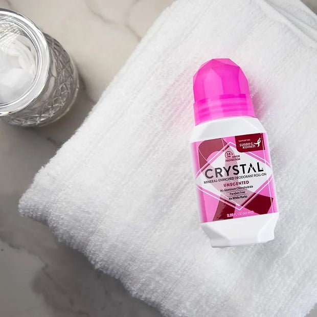 CRYSTAL BODY DEODORANT Roll-On - Unscented Susan G Komen (2.25 fl oz) - 3 Pack - Packaging May Vary - Product Image