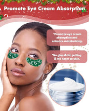 2 Pairs Reusable Under Eye Wrinkle Patches Silicone Mask, Plump Fine Lines & Wrinkles, with Metal Eye Cream Applicator, Ti...