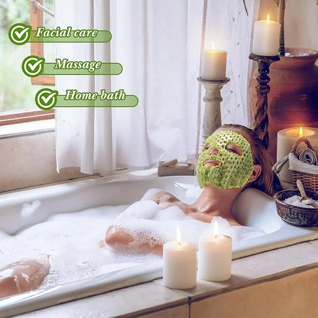 Jade Facial Mask, Jade Sleep Natural Stone Green Facial Cooling Mask, Beauty Skincare Massage Tools for Alleviate Puffines...