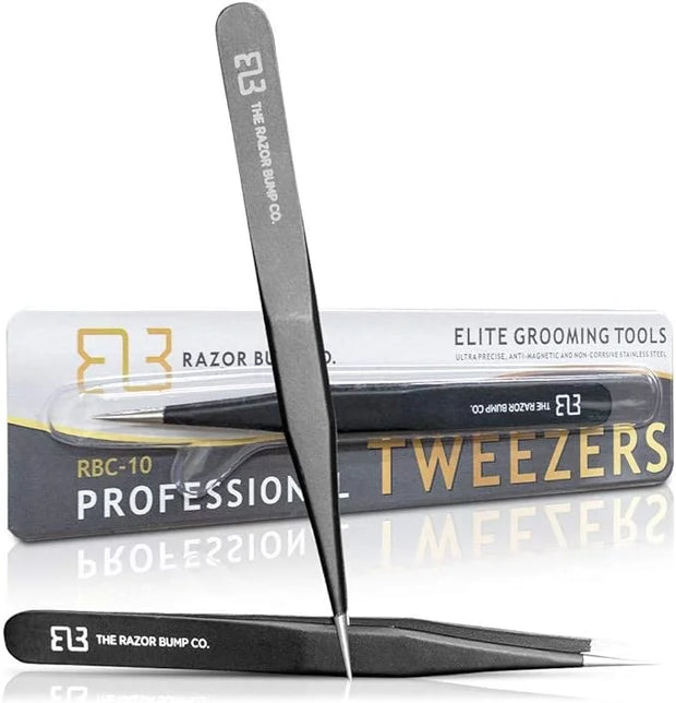 Tweezers For Ingrown Hair By The Razor Bump Co. | Sharp, Stainless Steel, Surgical | Professional Tweezers For Women and M...