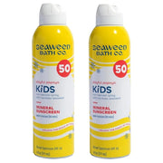 Seaweed Bath Co. Kid's Mineral SPF 50 Broad Spectrum Sunscreen Spray, 6 Ounce (Pack of 2), Papaya Scented, Water Resistant...