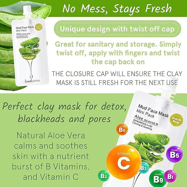 Skincare Face Masks (Random 6pks), Clay Face Masks Skincare for Women, Korean Skin Care with Kaolin and Bentonite Clay, Na...