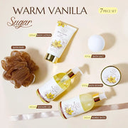 Bath and Body Warm Vanilla Sugar Spa Gifts for Women, with Shower Gel, Bubble Bath, Body Lotion, Bath Bomb, Bath Salt, Spa...