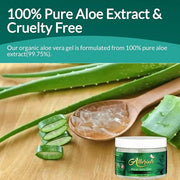 100% Pure & Organic Aloe Vera Gel, Clinically tested & Dermatologist approved, Hydrates & Heals Dry & Damaged Skin & Hair-...
