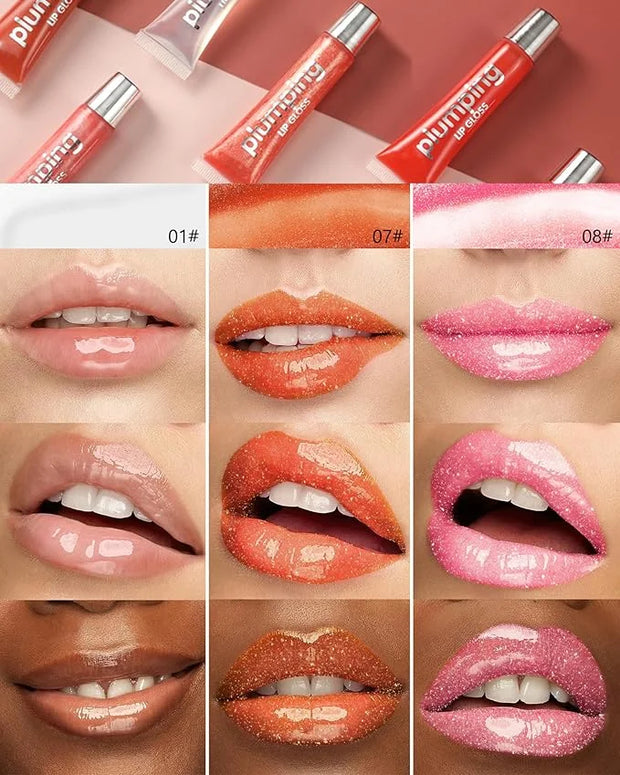 Hydrating Lip Glow Oil-3Pcs Tinted Plumping Lip Oil Lip Plumper, Moisturizing Smooth Lipgloss for Lip Care, Glossy Finish ...