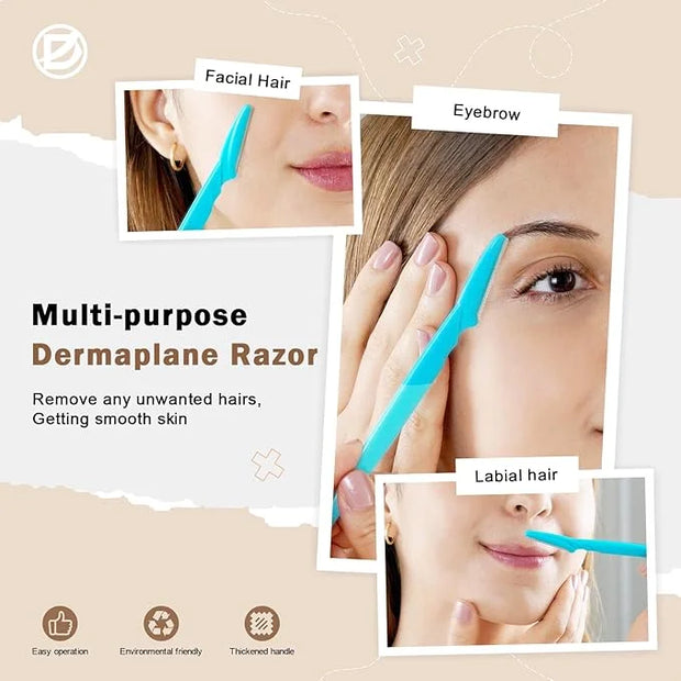 D 21 PCS Eyebrow Razor,Dermaplane Razor,Face Razors for Women and Men,Dermaplaning Tool for Face,3 Colors Facial Hair Shav...