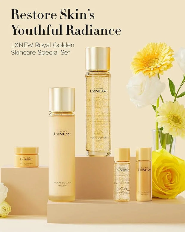 ISA KNOX Royal Golden Skin care Gift Set (11.4fl oz) - Korean Luxury Skin Care for Rejuvenation and Youthful skin. Royal P...