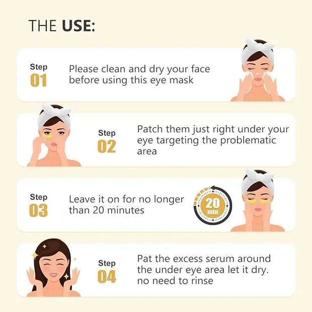 15 Pairs 24K Gold Under Eye Patches Face Masks Dark Circles Puffy Eye Bags Collagen Skincare Spa Trip Gift Eye Mask - Prod...