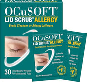 OCuSOFT Lid Scrub Allergy & Dry Eye Mask Bundle - Soothes Red, Irritated Eyelids - Pre-Moistened Eyelid Cleanser Pads & Re...