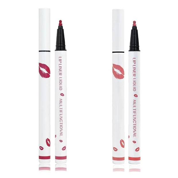 Longwear Liquid Lip Liner, Matte Lip Tint Stain Marker Pen, 2 in1 Liquid Lipstick & Lip Liner Pencil, Long Lasting Waterpr...