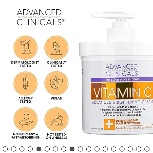 Advanced Clinicals Vitamin C Brightening Cream + Puffy Under Eye Brightening Serum Set - Product Image
