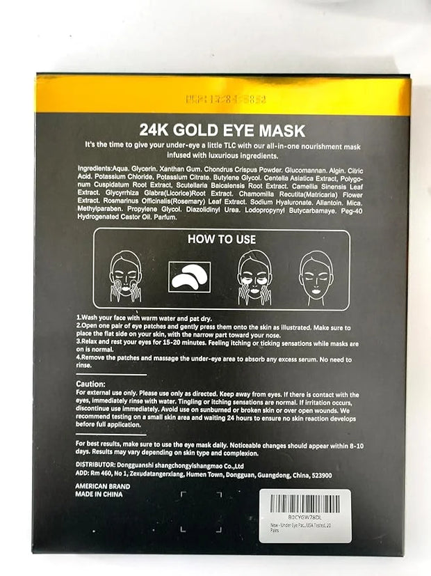 Under Eye Patches, Dermatology Golden Eye Mask with Amino Acid & Collagen, Cooling Eye Care for Wrinkles, Puffy Eyes & Dar...