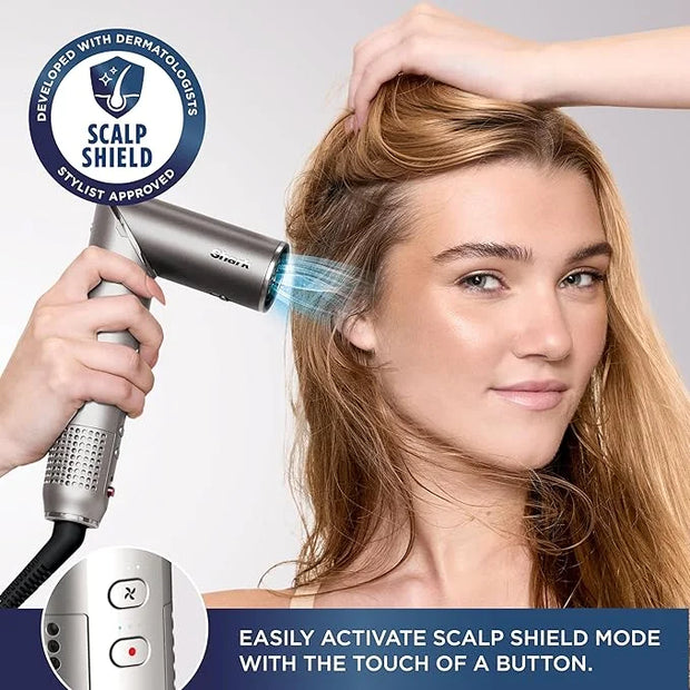 Shark FlexFusion Hair Dryer with Fusion Hair Brush, Diffuser, Ceramic Air Styler with Auto-Wrap Hair Curlers, Ceramic Plat...