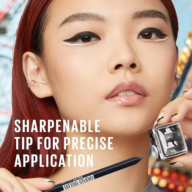 MAYBELLINE New York Tattoo Studio Long-Lasting Sharpenable Eyeliner Pencil, Glide on Smooth Gel Pigments with 36 Hour Wear...
