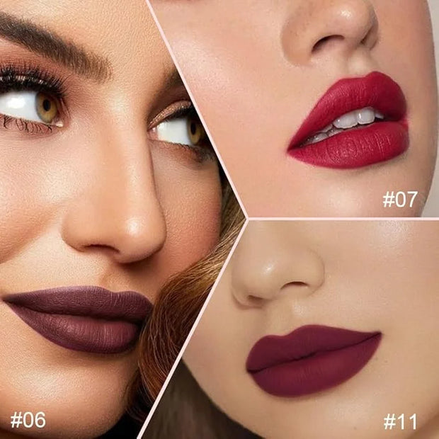 evpct 3Pcs Retractable Lip Liner Pencils Set Pack for Shaping & Sculpting Lips, Dark Mauve Maroon Purple Plum Ruby Red Cre...